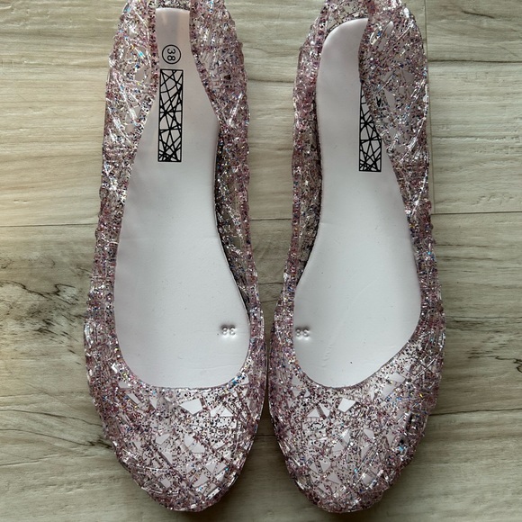 Purple Glitter Jelly Flats - Size 8 - Picture 4 of 4